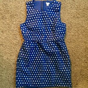 J Crew Silver Polka Dot Dress